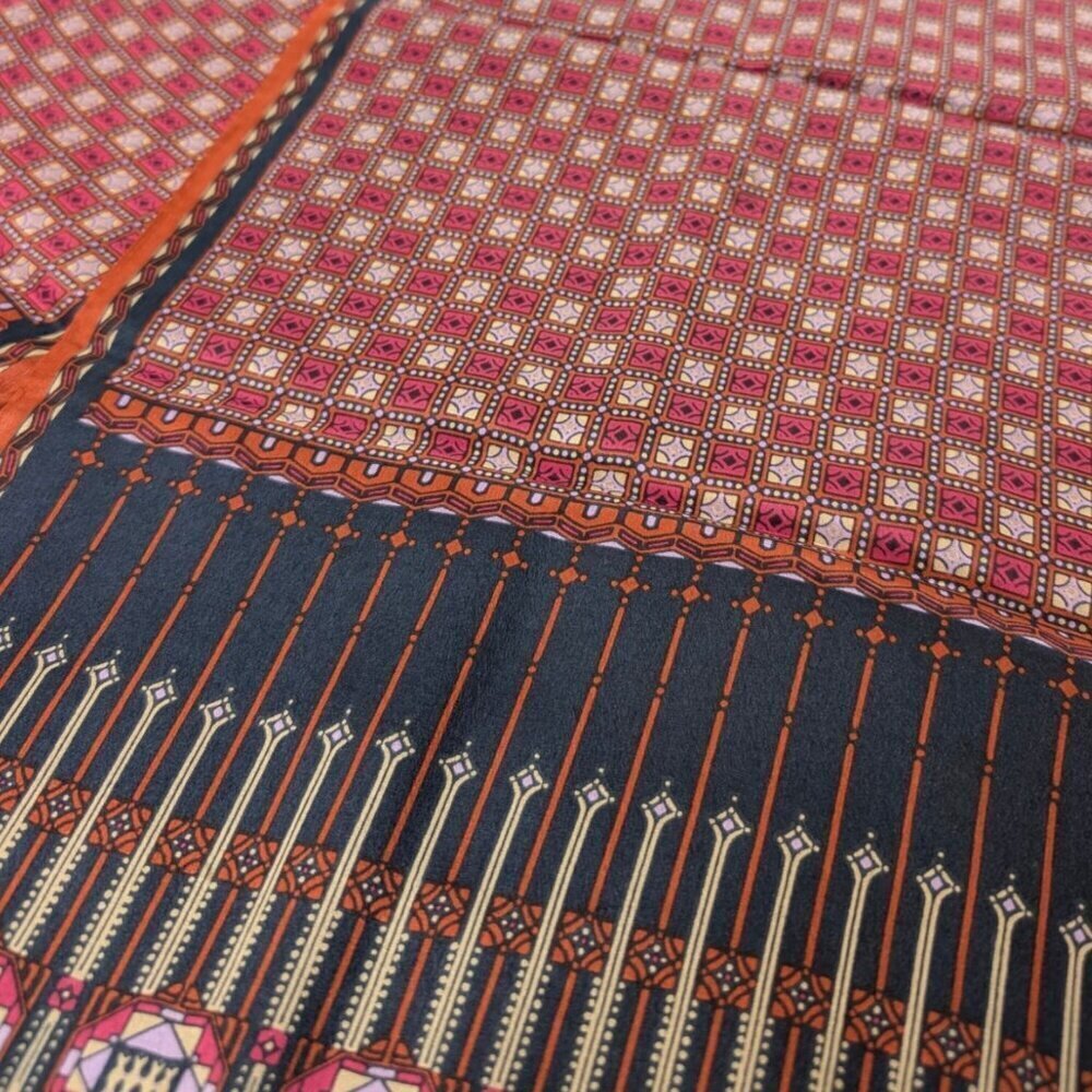 Vintage Rectangular Colourful Check Scarf - Picture 5 of 5